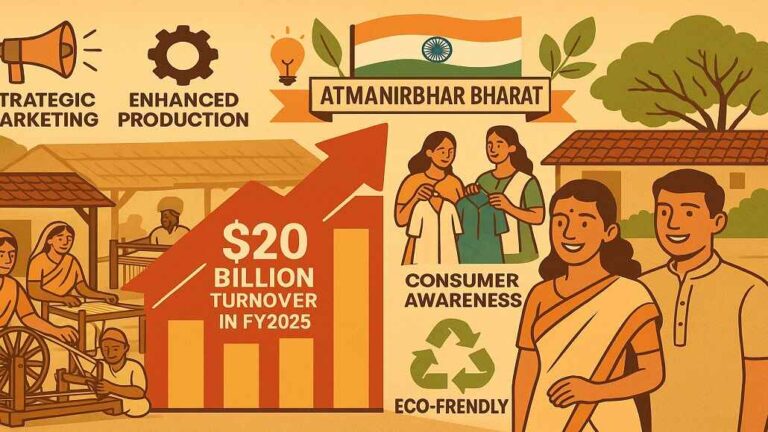 Indian Khadi Sector Growth: $20 bn Turnover in FY25 by KVIC