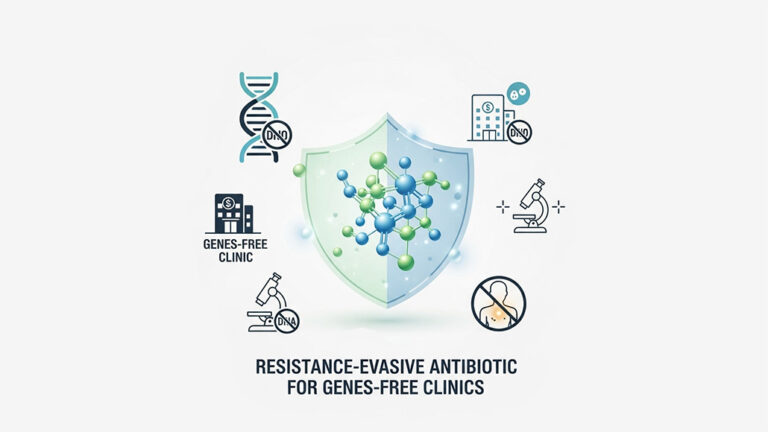 Resistance-Evasive Antibiotic for Genes-Free Clinics