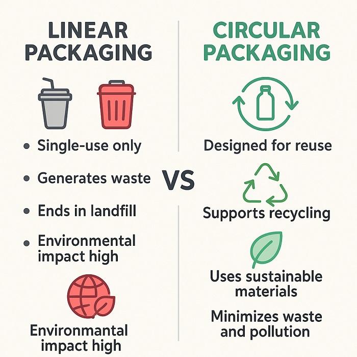 Comparison chart linear vs circular packaging