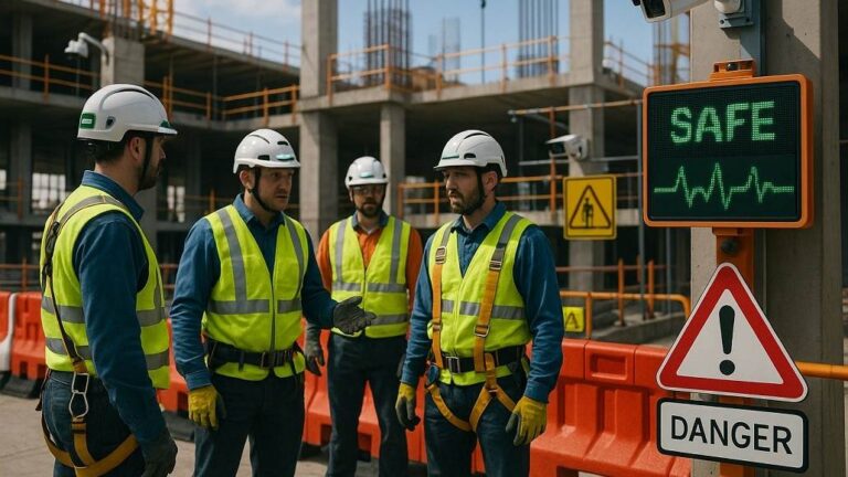 Concrete Construction Safety with PPE and Jobsite Equipment