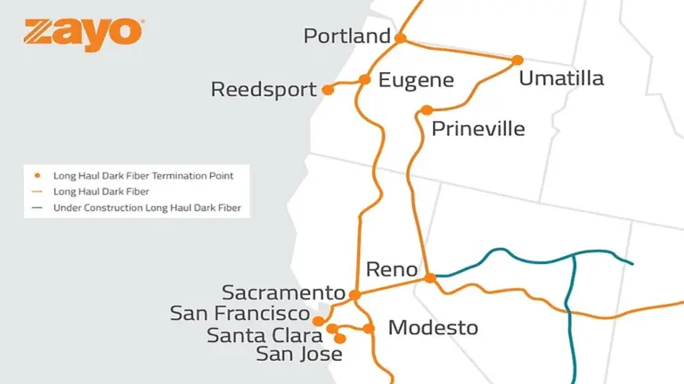 Zayo Completes 622-Mile Umatilla-Prineville-Reno Fiber Link