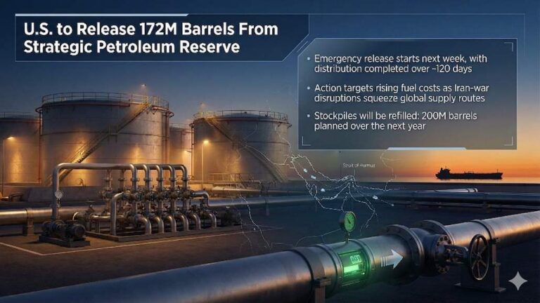 U.S. to Release 172 Million Barrels of Oil to Calm Market