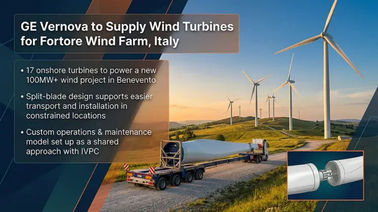 GE Vernova to Supply 17 Turbines for Italy Fortore Wind Farm