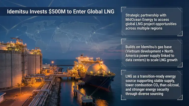 Idemitsu Makes LNG Industry Entry with $500M MidOcean Deal