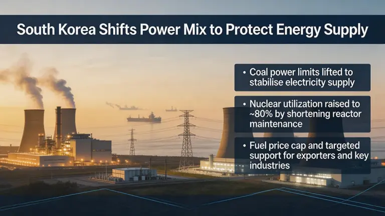 S Korea to Lift Coal Cap, Up Nuclear Energy Amid Fuel Strain
