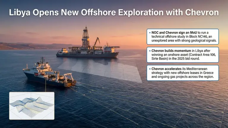 Libya, Chevron Sign MoU for Block NC146 Offshore Oil Study