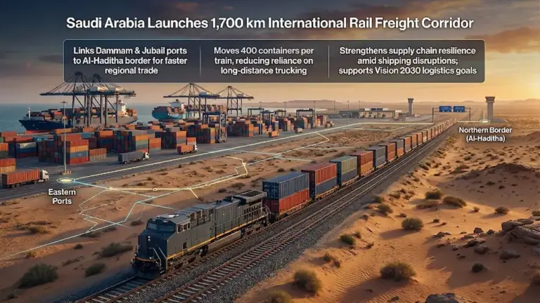 Saudi Arabia Launches Rail Freight Corridor Linking Jordan