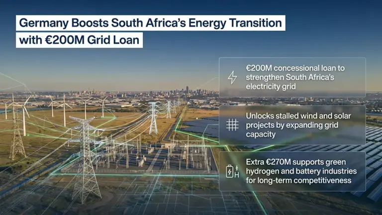 Germany Grants €200M Aid to Boost S Africa Grid, Renewables