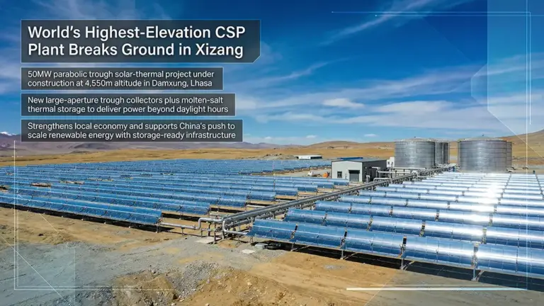 High-Altitude CSP Plant Construction Underway in Xizang