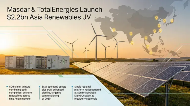 Masdar, TotalEnergies Sign $2.2bn Renewable JV Deal in Asia