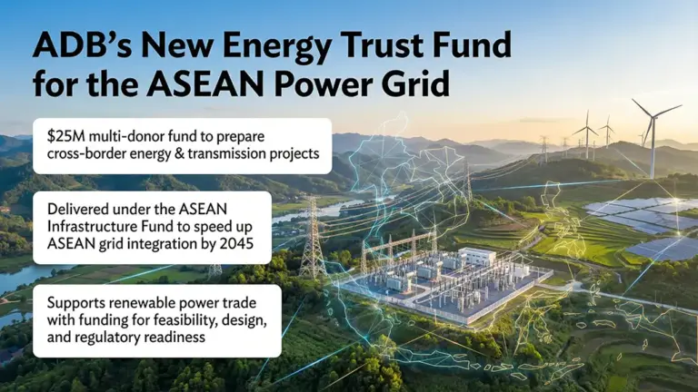 ADB Launches New Energy Trust Fund to Boost ASEAN Power Grid