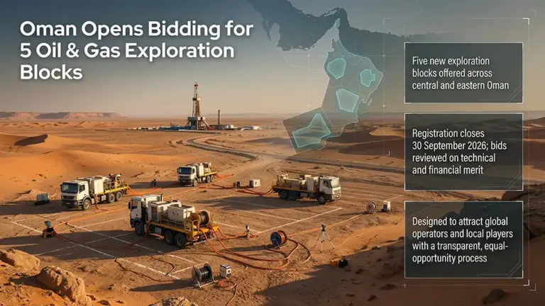 Oman Launches Bidding for 5 Oil and Gas Exploration Blocks