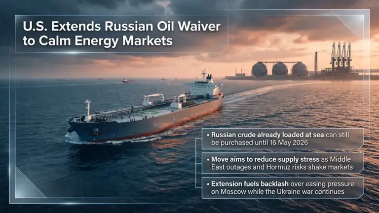 U.S. Extends Russian Oil Waiver Amid Global Energy Crisis