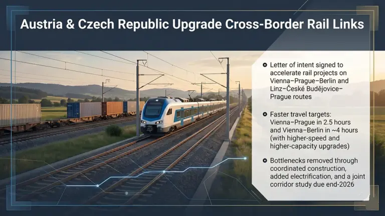 Austria, Czech Republic to Strengthen Cross-Border Railways