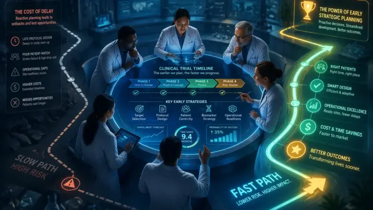 Efficient Early Strategies Enable Faster Clinical Progress