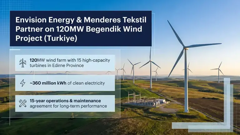 Envision Energy and Menderes Tekstil Forge Strategic Alliance for 120MW Turkish Wind Project