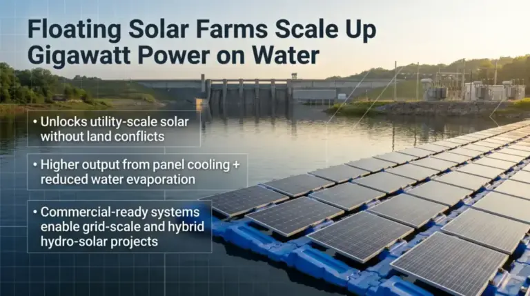 Floating Solar Farms Scale Up Water Body Power Generation