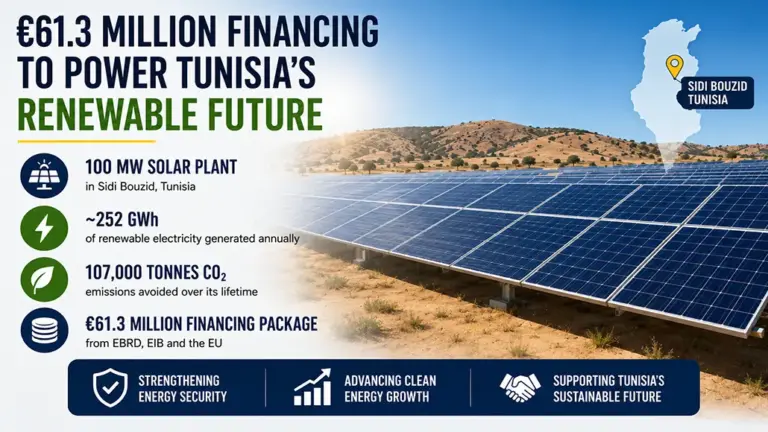 EBRD, EIB and EU to Fund Tunisia Solar Project Expansion
