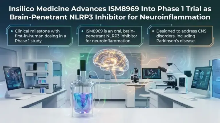 Insilico Medicine Advances ISM8969 Into Phase 1 Trial as Brain-Penetrant NLRP3 Inhibitor for Neuroinflammation