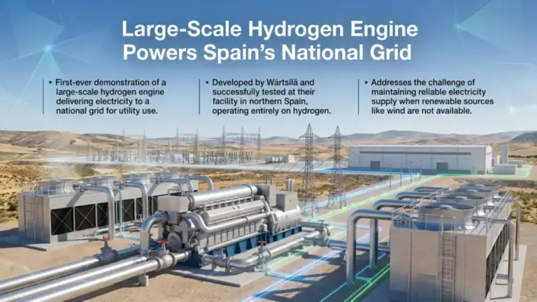 Large-Scale Hydrogen Engine Powers Spain’s National Grid
