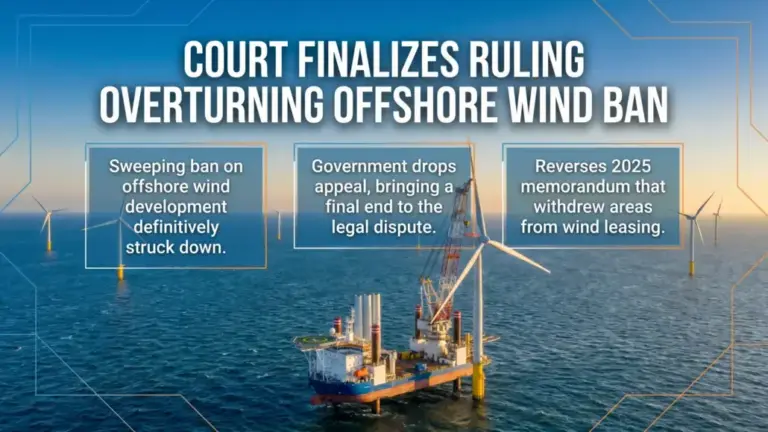 Federal Court Finalizes Ruling Against Offshore Wind Ban After Government Drops Appeal