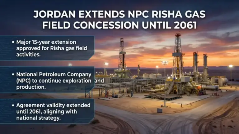 Jordan Extends NPC Risha Gas Field Concession Until 2061