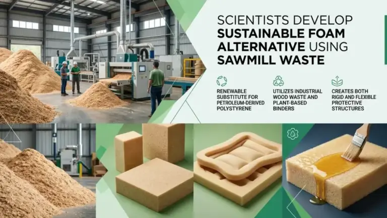 Scientists Develop Sustainable Foam Alternative Using Sawmill Waste
