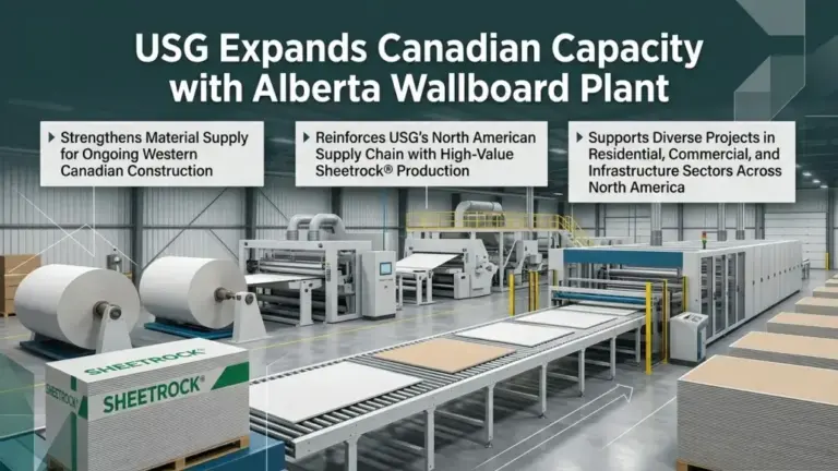 USG Expands Canadian Capacity with Alberta Wallboard Plant