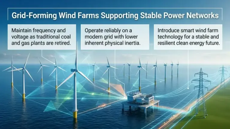 Grid-Forming Wind Farms Supporting Stable Power Networks