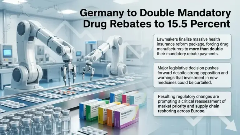 Germany to Double Mandatory Drug Rebates to 15.5 Percent
