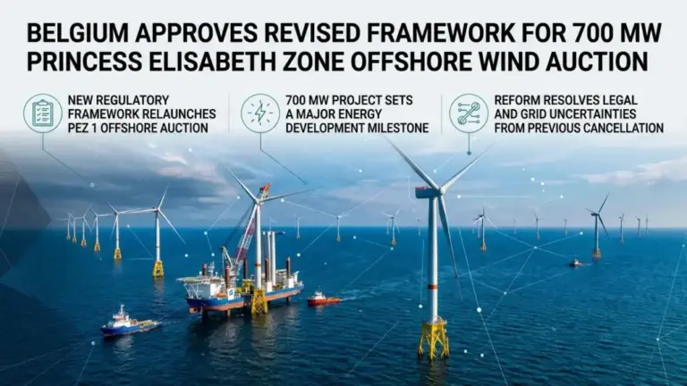 Belgium Approves Revised Framework for 700 MW Princess Elisabeth Zone Offshore Wind Auction