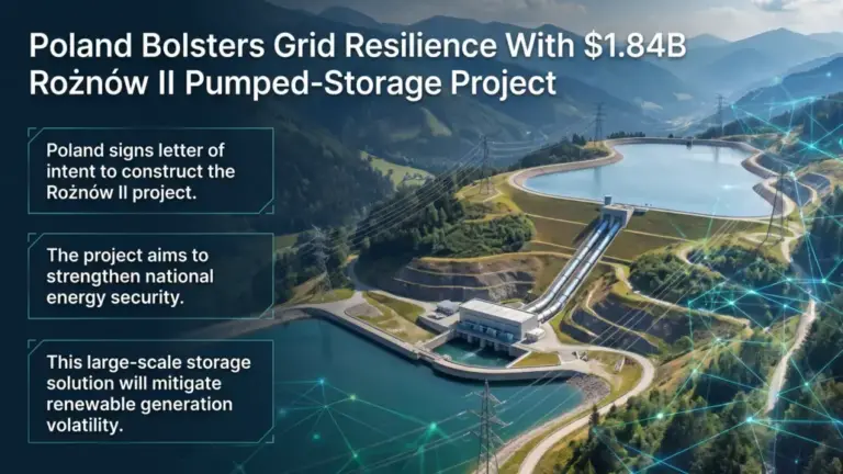 Poland Bolsters Grid Resilience With $1.84B Rożnów II Pumped-Storage Project