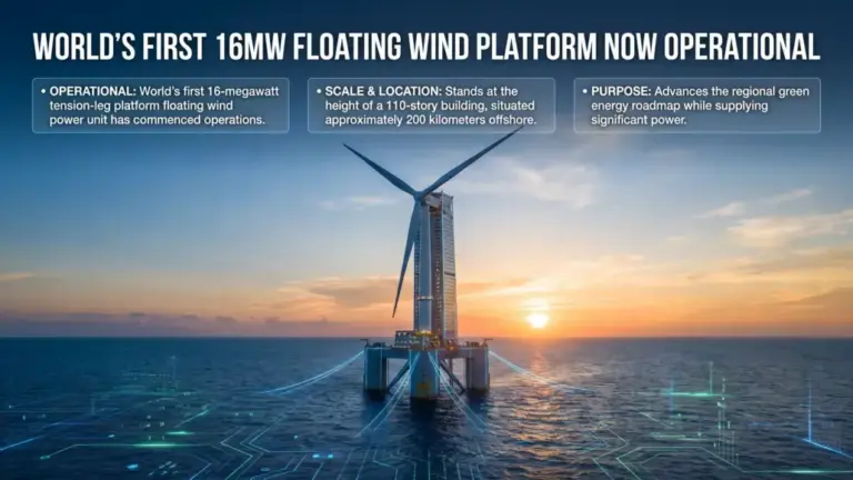 China Operationalizes World’s First 16-Megawatt Tension-Leg Floating Wind Power Platform