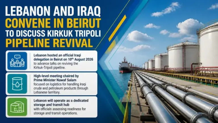 Kirkuk Tripoli Pipeline Revival Talks Begin in Beirut