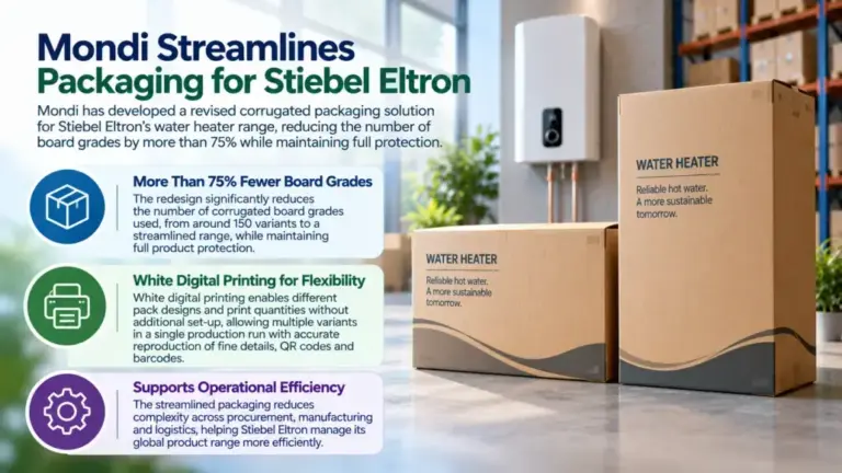 Mondi Cuts Corrugated Board Grades by Over 75% in Stiebel Eltron Packaging Overhaul