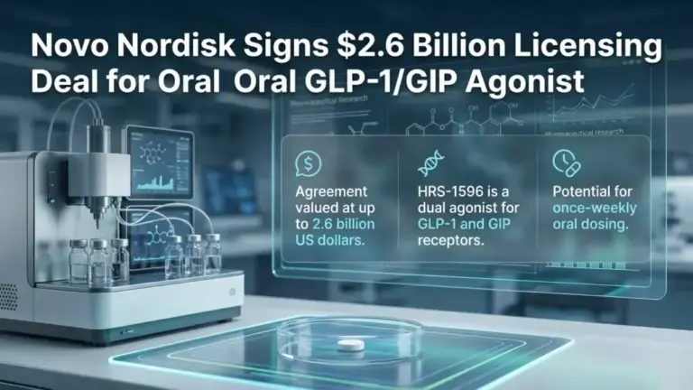 Hengrui Pharma and Novo Nordisk Sign Licensing Deal for Oral GLP-1/GIP Dual Agonist HRS-1596