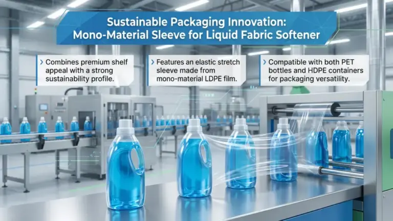 Coveris Develops Mono-Material Sleeve for Liquid Fabric Softener Launch in France