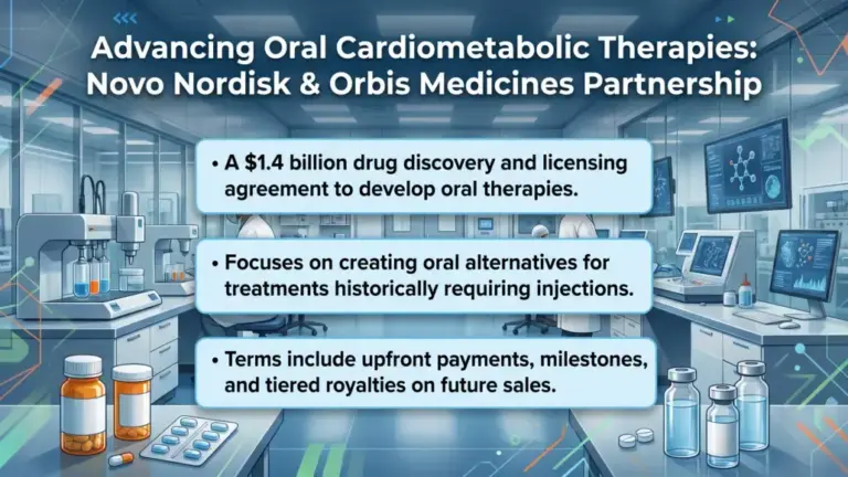 Novo Nordisk and Orbis Medicines Partner on Oral Therapies for Cardiometabolic Diseases