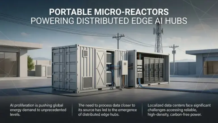 Portable Micro-Reactors Powering Distributed Edge AI Hubs
