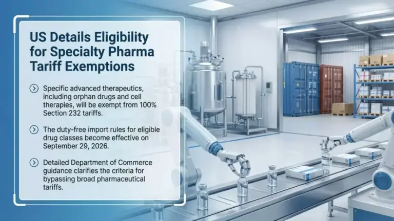 US Details Eligibility for Section 232 Specialty Pharmaceutical Tariff Exemptions