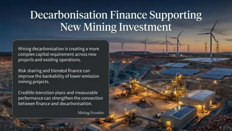 Decarbonisation Finance Supporting New Mining Investment