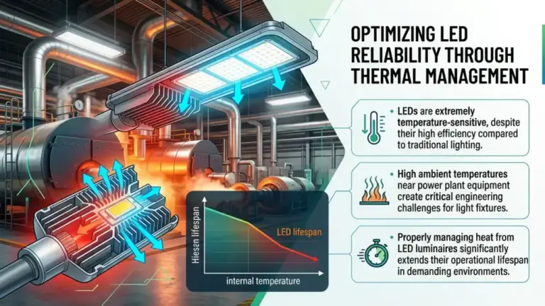 Luminaire Thermal Management Improving LED Reliability in Power Generation Facilities