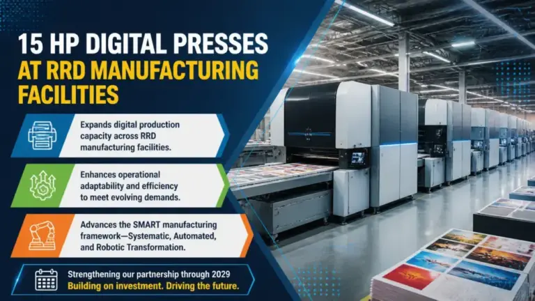 15 HP Digital Presses at RRD Manufacturing Facilities