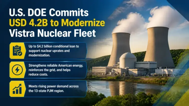U.S. DOE Commits USD 4.2B to Modernize Vistra Nuclear Fleet